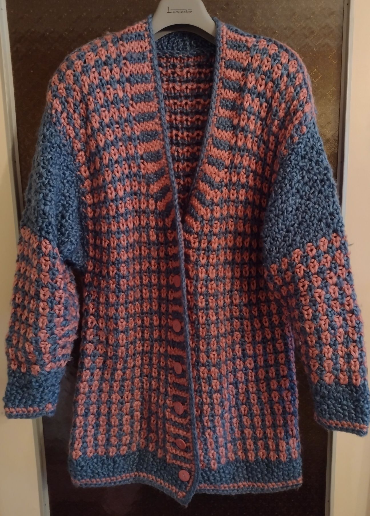 Sweter/blezer robiony na drutach