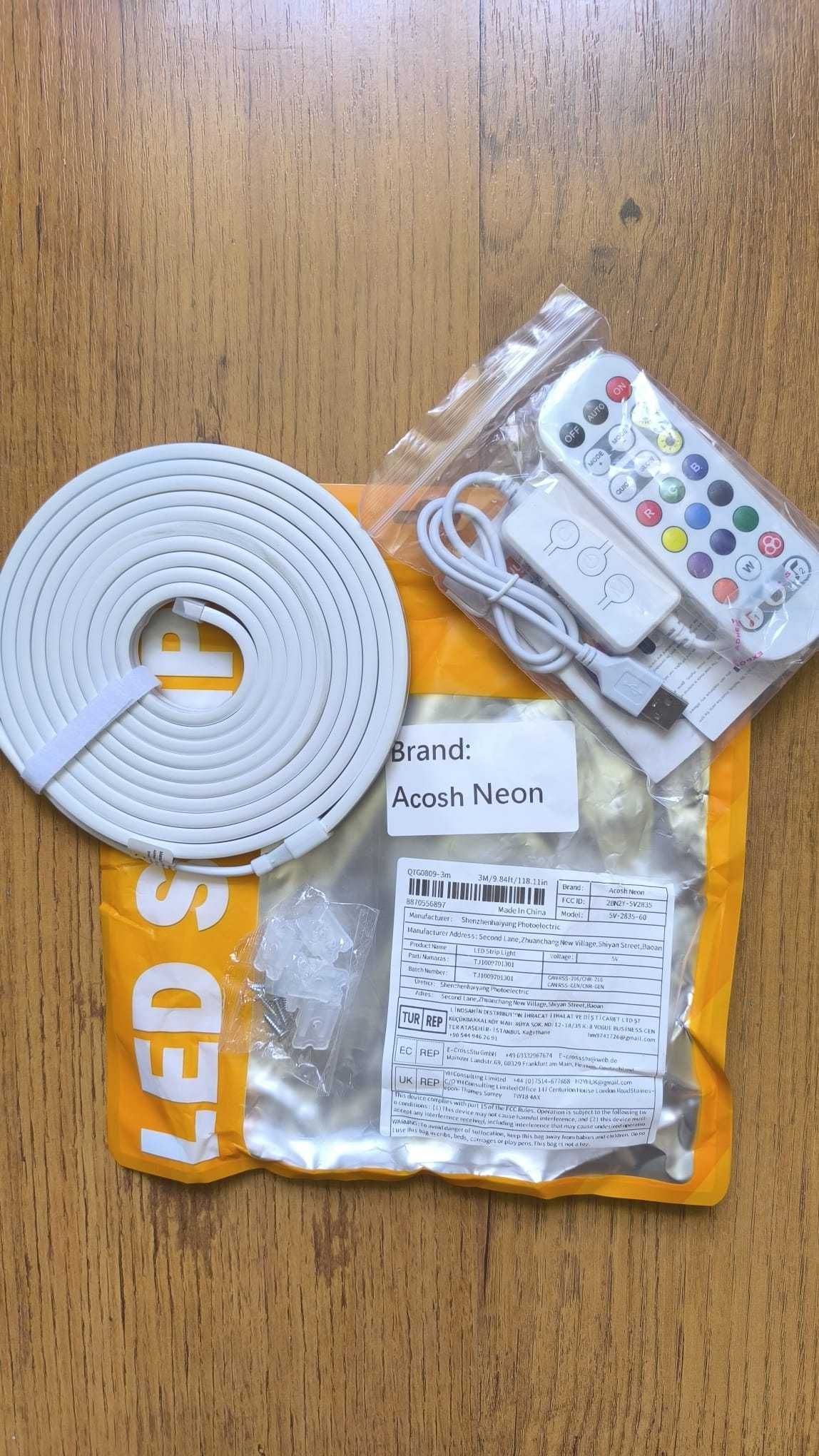 Tuya Zigbee Taśma Neon LED RGBIC 3m Acosh USB