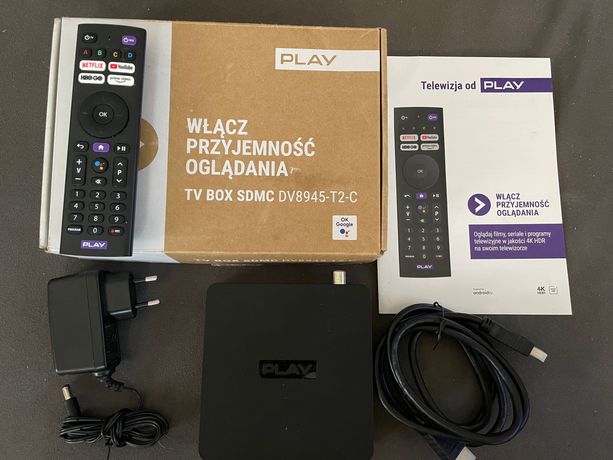 Play Now Android TV Box 3 + TV z Polski i całego świata + DVBT2