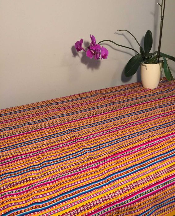 narzuta z błyszczącą nitką z Peru 120cm x 126cm-natychmiastowa wysyłka