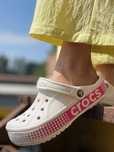 Кроксы ЛОГО белые/чёрные Crocs bayaband logo motion