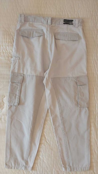 Spodnie cargo jeansy Bershka dwukolorowe rozmiar 42
