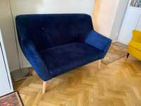 Sofa granatowa nieużywana (!) piękna aksamitna. Polska produkcja!
