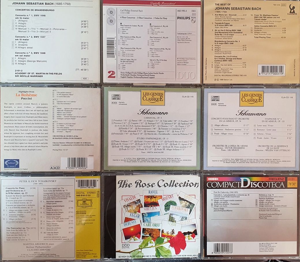 Cds de música clássica. Bach, Puccini, Schumann, Wagner, Handel etc