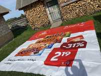 Продам банери б/у . З люверсами. 85 грн за квадрат
