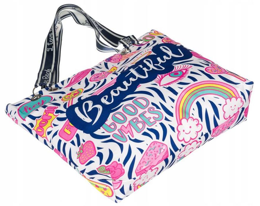 letnia, plażowa shopperka z poliestru