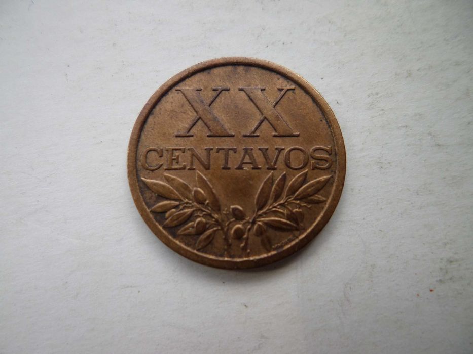 Moeda da Republica Portuguesa : XX Centavos , ano 1962