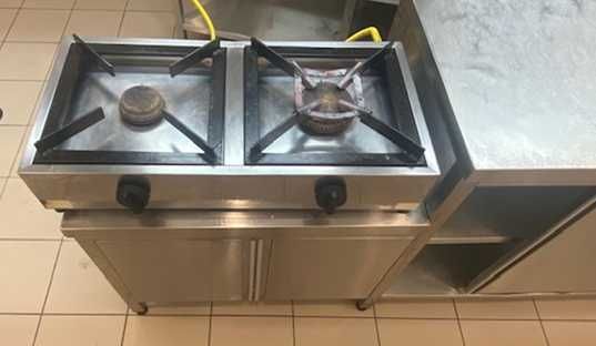 Bancada em INOX para 2 fogões industriais de 2 bicos  80/100
