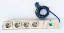 Ficha / extensão electrica 4x com protector