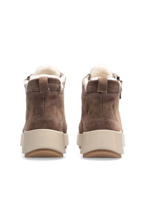 Світло-коричневі черевики в стилі ugg ara замшеві з хутром 41