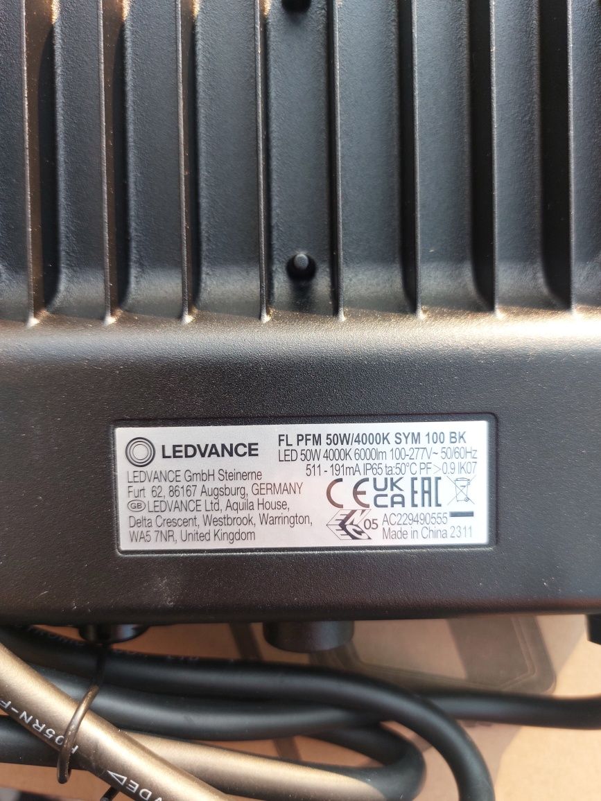 Naświetlacz LED FLOOD 50W 4000K 6000lm IP 65 Czarny LEDVANCE