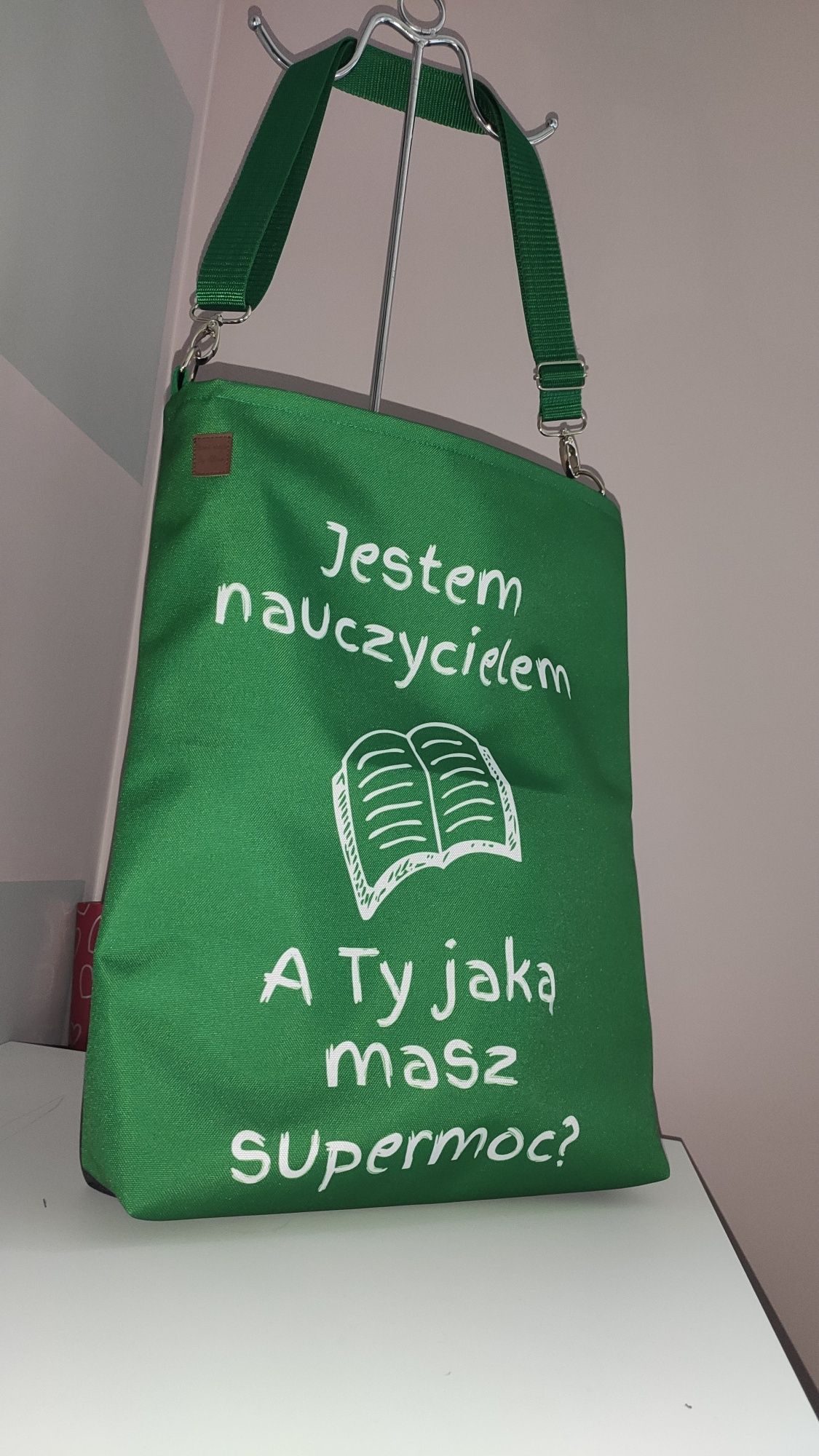 Torba na Dzień nauczyciela shopper bag dla nauczycielki, pomieści a4