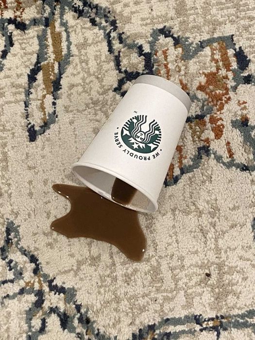 Starbucks prop: 12-ounce coffee cup with simulated spillage effect