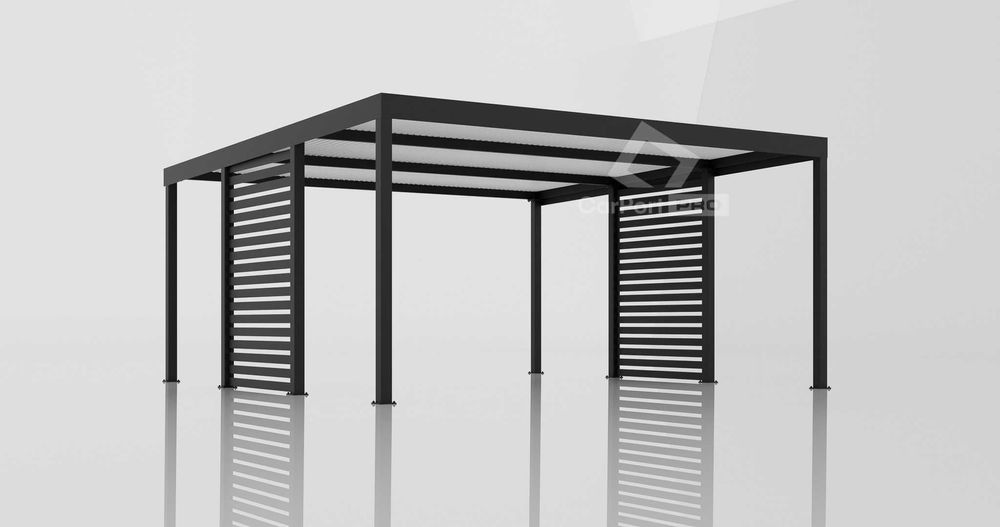 CarPort PREMIUM - Wiata samochodowa 5x5 Antracyt Zabudowa - CP101