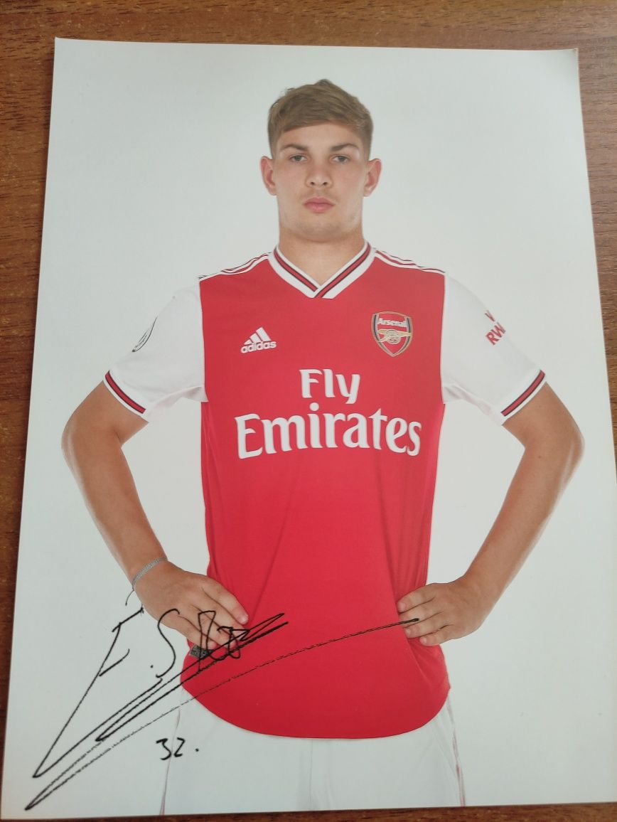 Autograf, podpis, nadruk Emile Smith Rowe Arsenal Piłka nożna Kolekcja
