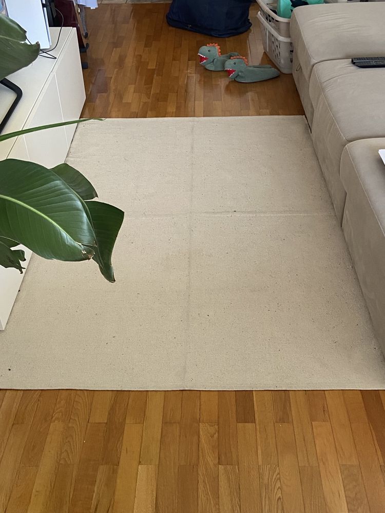 Tapete branco/creme 100% algodão