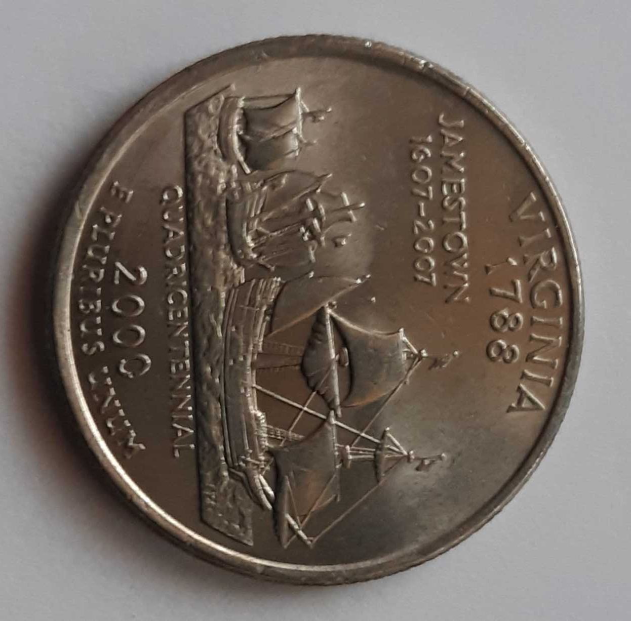Moneta USA QUARTER DOLLAR 2000 P - STAN VIRGINIA - 25 centów - Piękna!