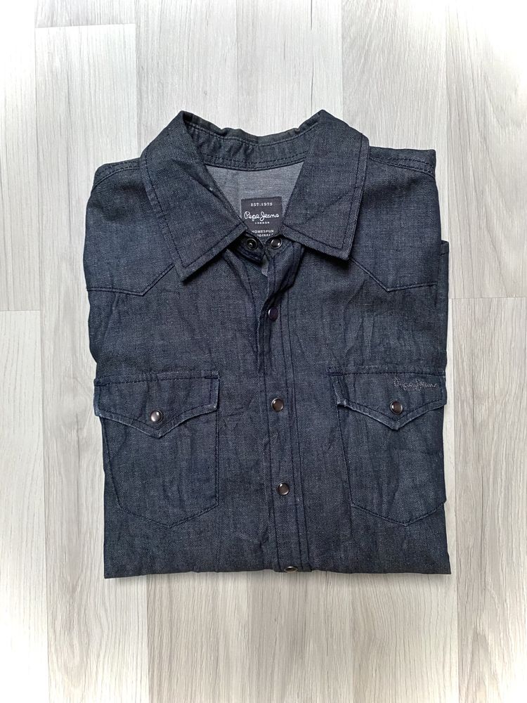 Koszula jeans surowy gnieciona Pepe Jeans M modern