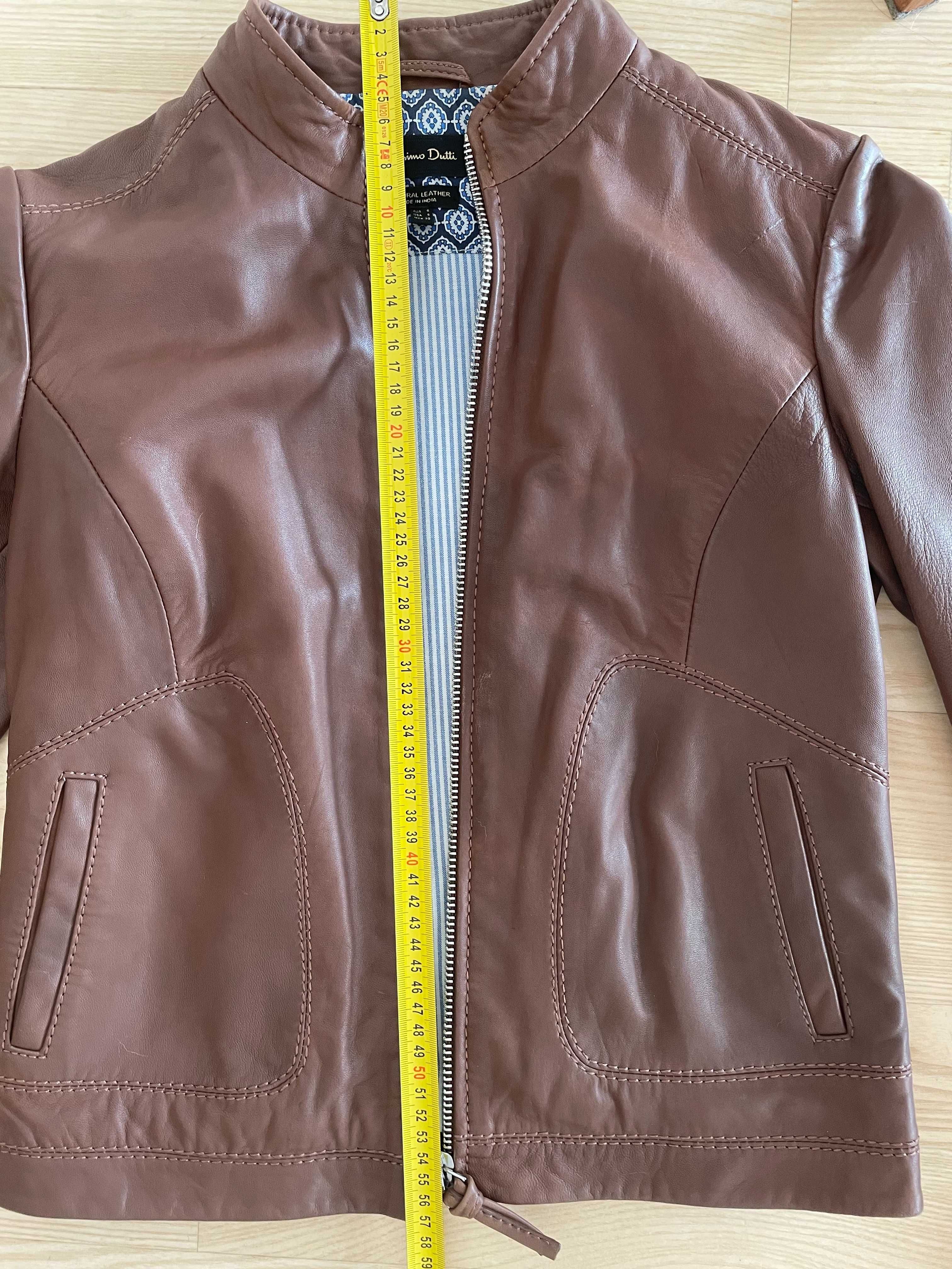 Skorzana kurtka Massimo Dutti, r. S, nowa