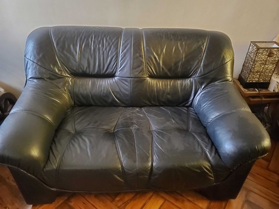 Диван кожа двійка  в идеальному стані.