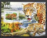 Znaczki Wyspy Świętego Tomasza - Dzikie koty - Jaguary