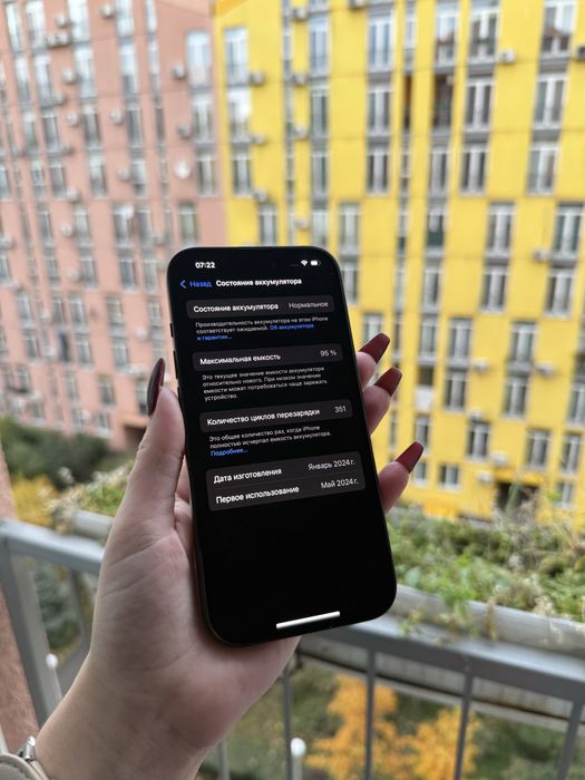 95% Аккум iPhone 15 Black 128Gb Физ Сим айфон