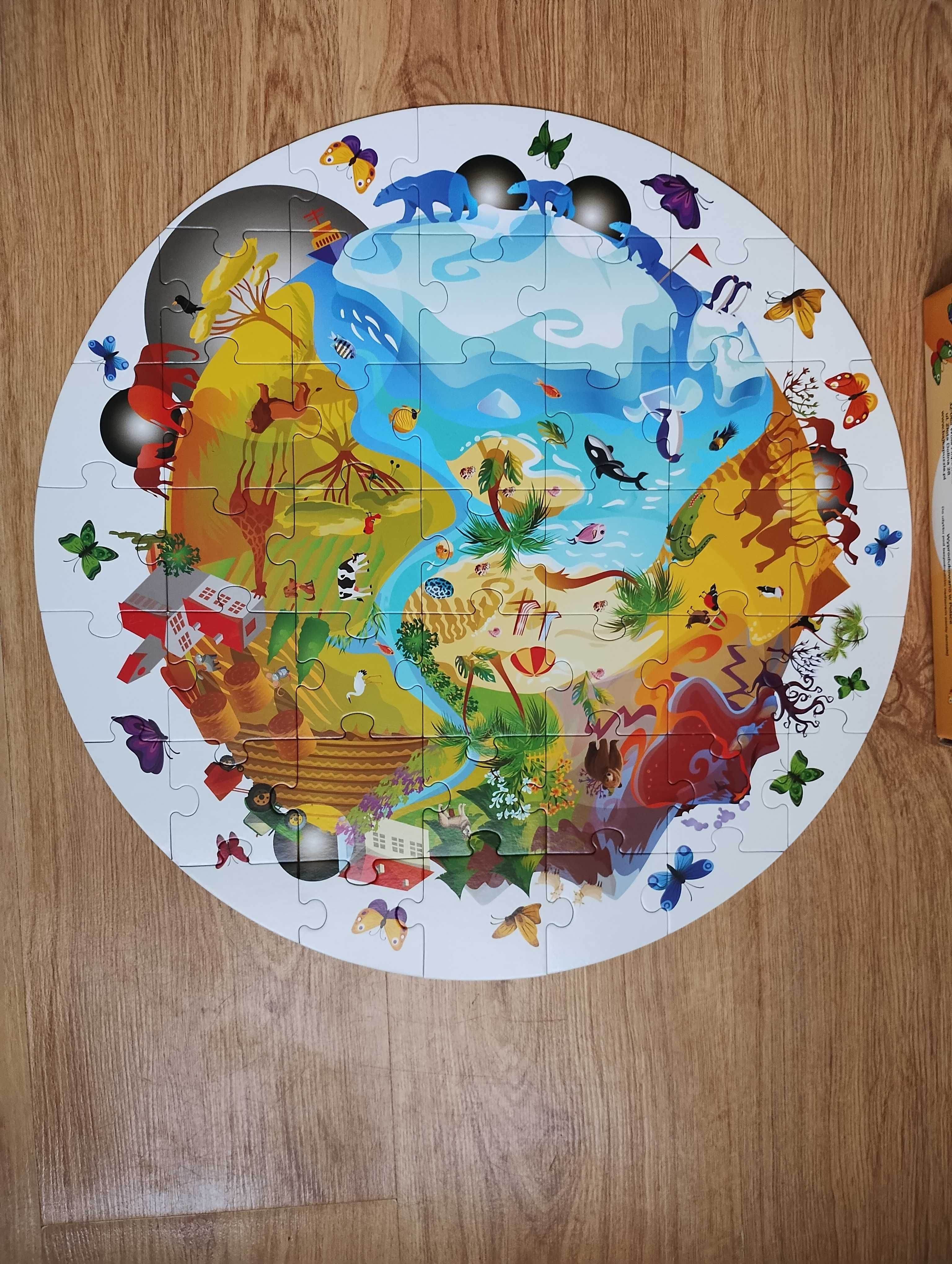 Puzzle Bajka Planeta Ziemia Puzzle Małego Bystrzaka 45 elementów