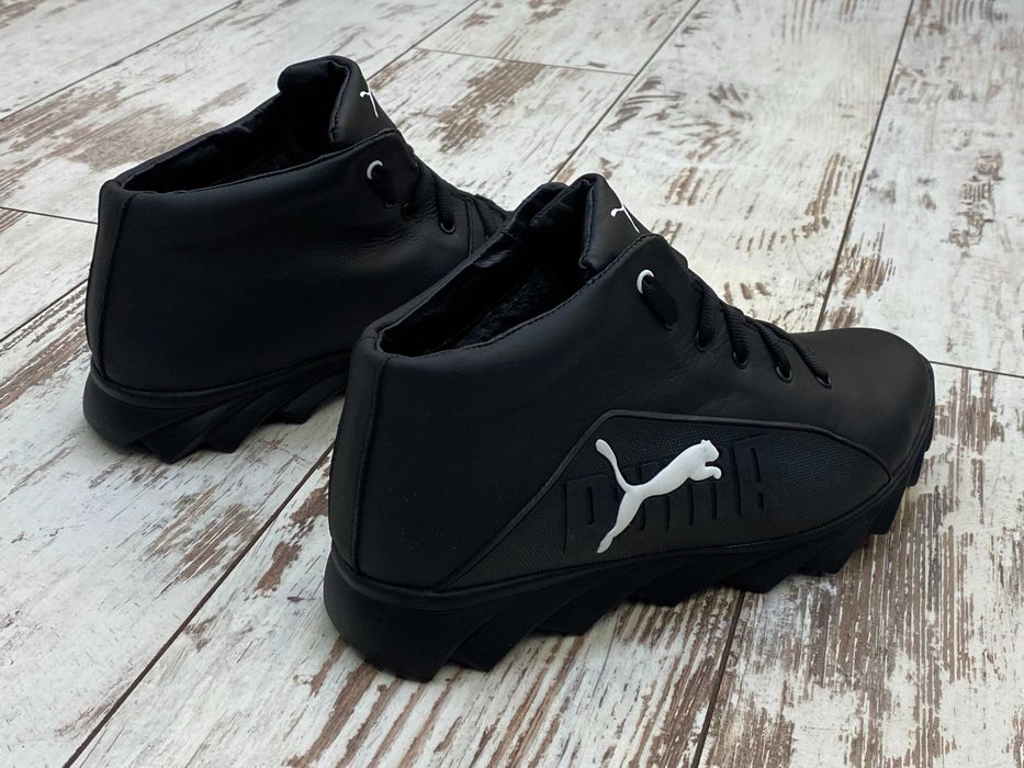 Чоловічі зимові кросівки на хутрі Пума Чоботи Puma Нат. шкіра р39 - 45