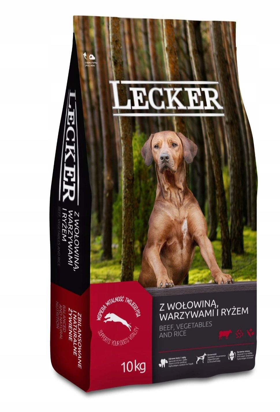 Lecker sucha karma dla psa z wołowiną 10kg