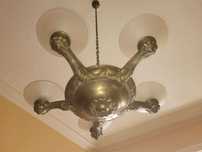 Lampa mosiężna Art deco 100 letni antyk 75 cm