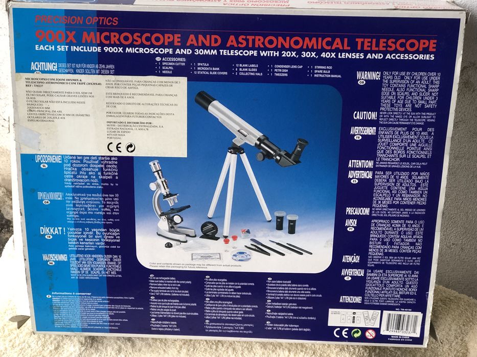 Telescópio e Microscópio.