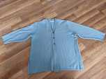 Sweter wełna merino XL niebieski damski 44 kardigan wełniany na guziki