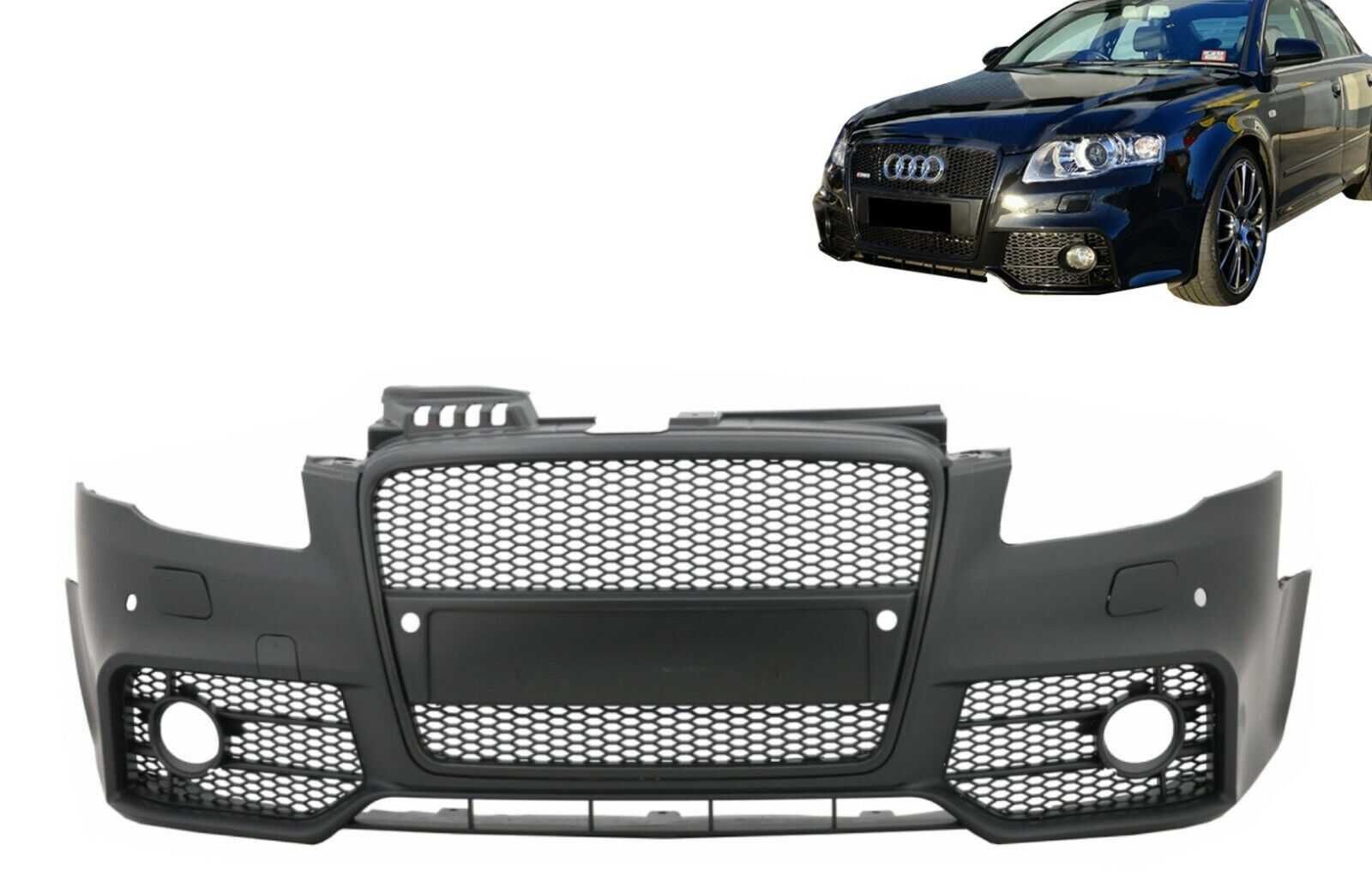 Para-choque frontal grelha preta para Audi A4 B7 2004 a 2008 RS4 Look