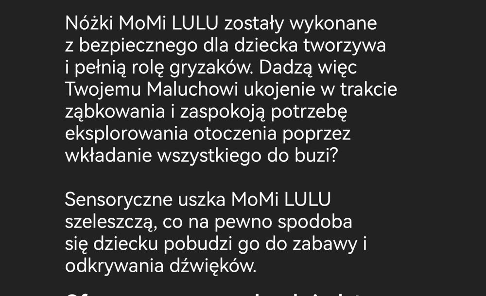 Momi szumiąca zabawka usypiająca momiś lulu, lisek z gryzakiwm