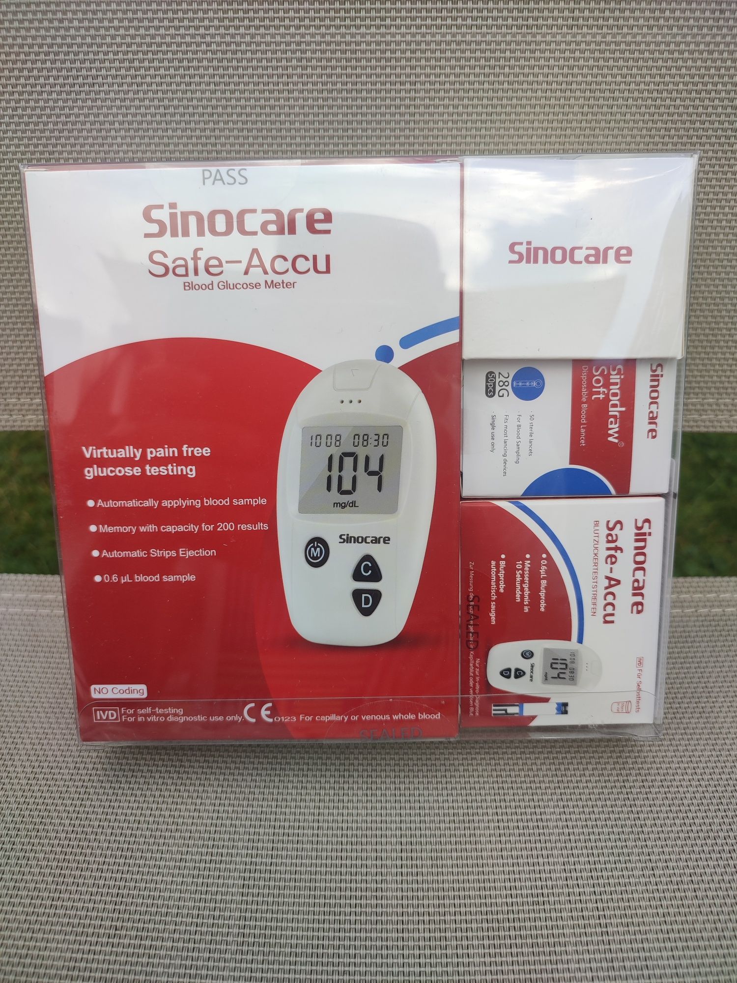 Sinocare safe accu glukometr zestaw z paskami testowymi nowy okazja
