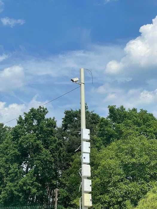 Słup/Maszt pod Oświetlenie - Światłowód - Monitoring - Flagi-Kamery 7m