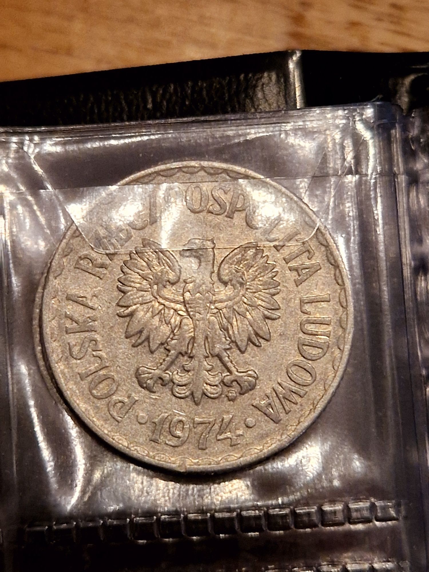 Moneta 1 złoty z 1974 ze znakiem mennicy aluminium