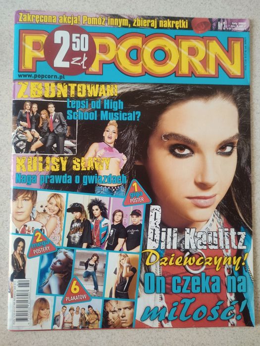 Gazeta czasopismo Popcorn Tokio Hotel + wycinki
