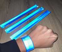 Світловідбиваюча стрічка синя 40 см на руку, ногу