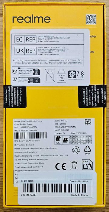 NOWY Realme 14X 5G 8/256GB Zielony Green