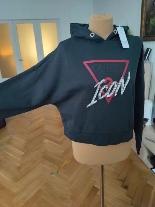 Bluza Guess Icon z kryształkami i perełkami nowa z metką