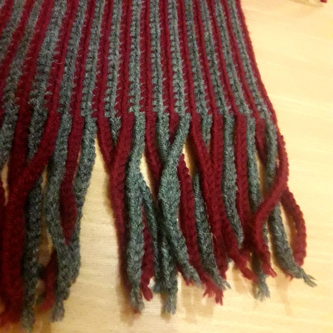 унисекс шарф/палантин серо-бордового цвета,шерсть,авторская работа