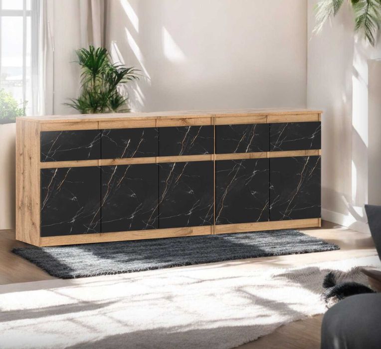 Komoda Duża Nowoczesna Do Salonu Best Oleksa 200cm Szafka 5 Szuflad