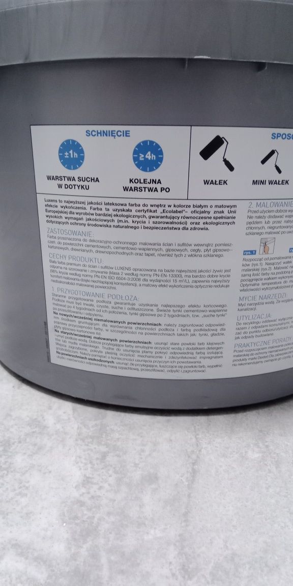 Biała farba lateksowa Premium Luxens 10L