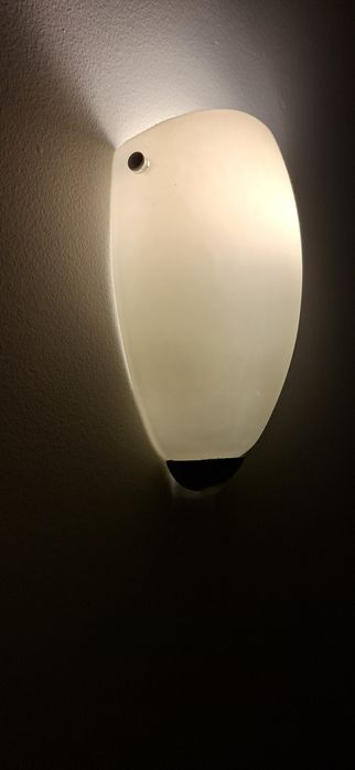 2 Apliques Vidro Branco Fosco como NOVOS