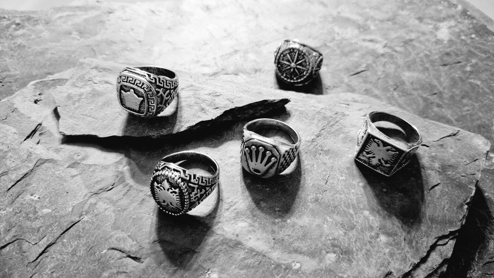 Anéis masculinos liga de aço homem motard