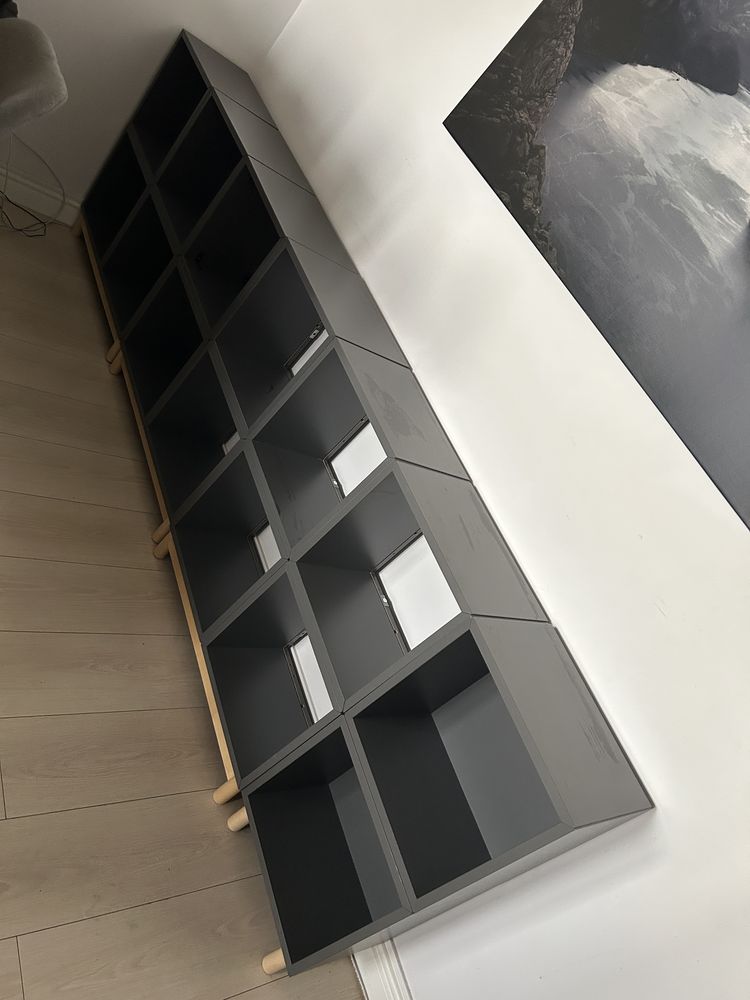 Zestaw IKEA Eket ciemnoszary 246 x 80 x 25 szafki regały