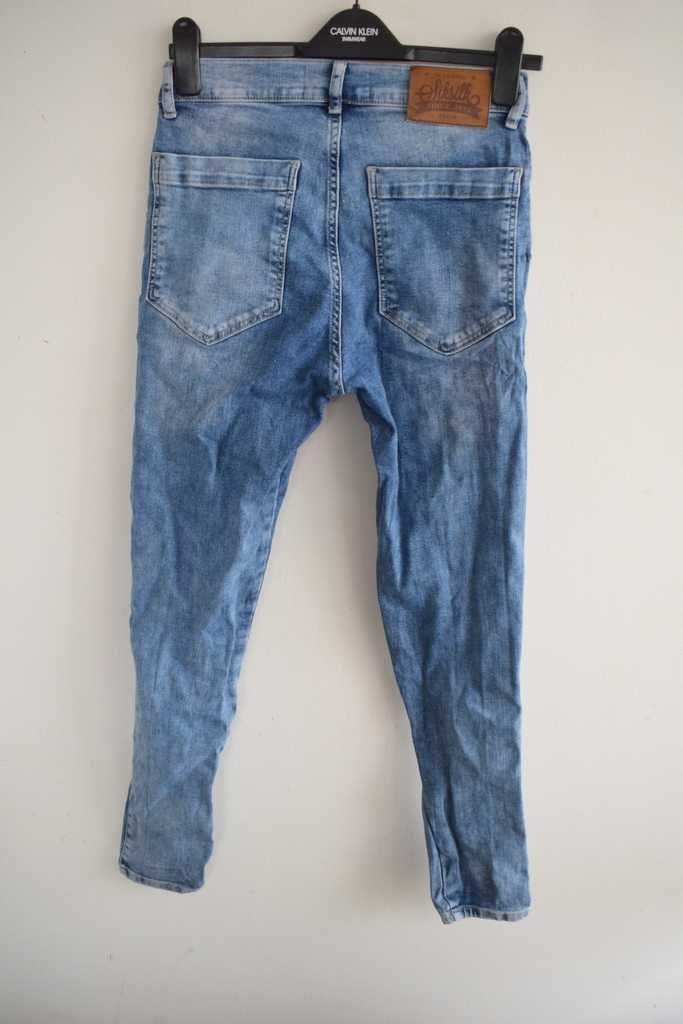 Siksilk skinny spodnie jeansy męskie S w31 z dziurami