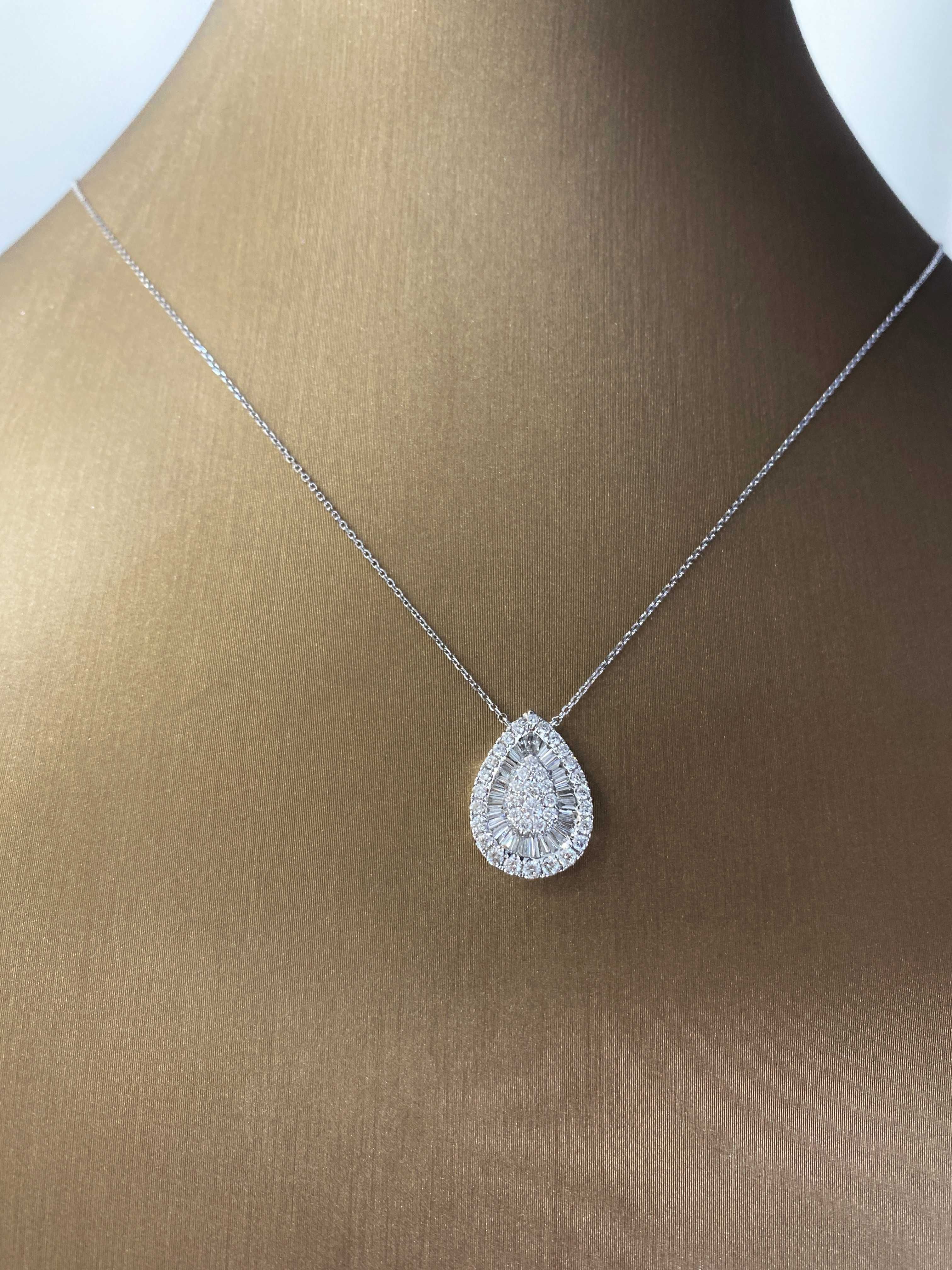 Naszyjnik z naturalnymi diamentami łezka 0.60 CT