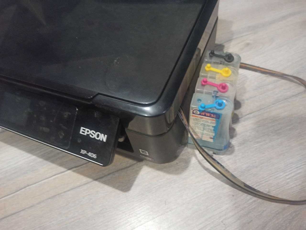 Принтер сканер МФУ Epson XP 406 + СНПЧ
